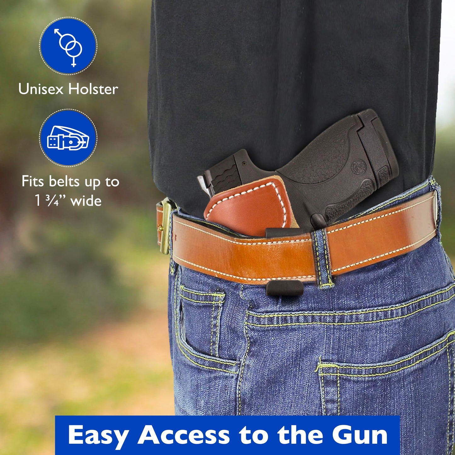 DeSantis Sof-Tuck IWB Holster - Compatible with Ruger SR9 Compact, S&W M&P Shield 9, Shield .40, Shield M2.0 0,M2.0 .40, Walther CCP, SCCY CPX-1, CPX-2, MC1SC, S/A Hellcat 3"" - Right Hand Fit, Black