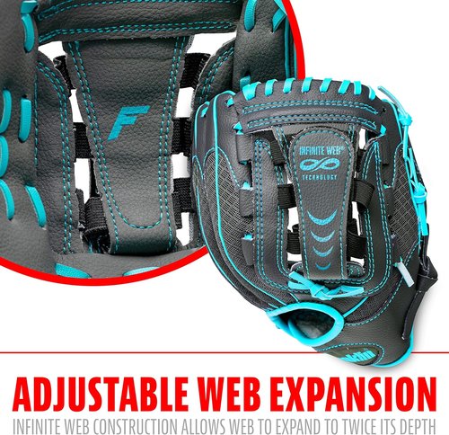 Franklin Sports Youth Teeball Gloves - Shok Sorb Baseball Mitt for Boys & Girls - 10.5 Inch Size