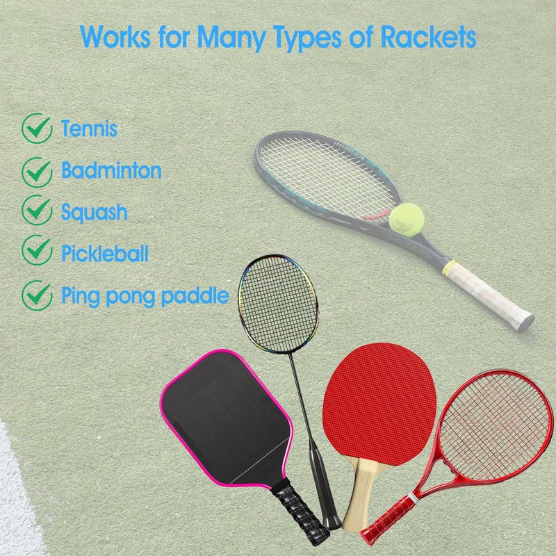 Jeffdad 6 Pack Tennis Racket Grip Tape, Precut and Dry Feel Anti Slip Tennis Grip Tape Absorbent Tennis Grips for Tennis, Pickleball, Badminton Rackets(Colorful)