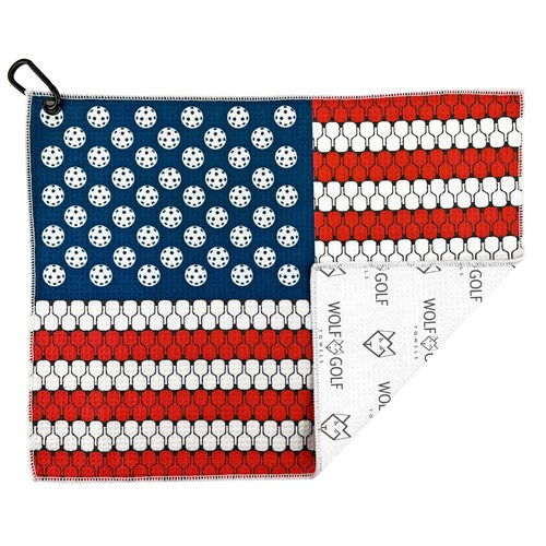 Wolf Golf Towels Pickleball Accessories | Pickleball Gifts | American Flag Paddles Towel | Sport Towel | Retirement Gift