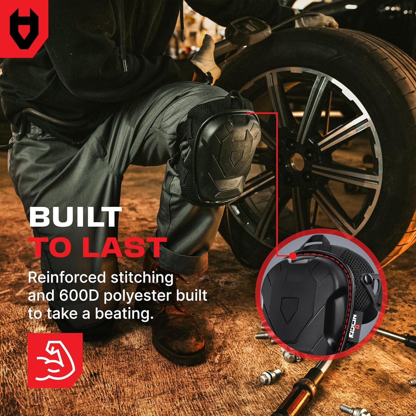 NoCry Professional Knee Pads - Heavy Duty Non-Slip Cap & Ankle Support | Thick Foam & Gel Cushioning