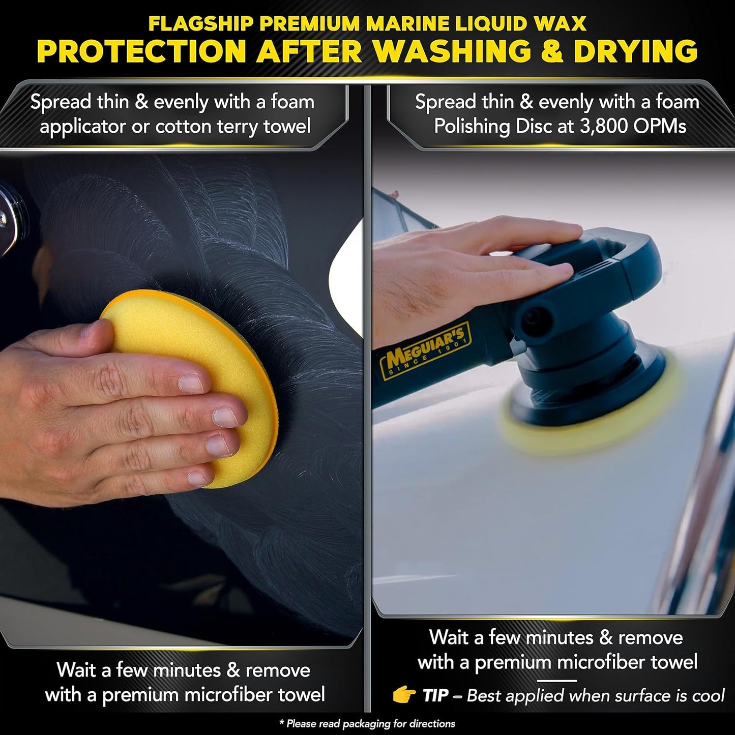 Meguiar's Boat & RV Wash & Wax Starter Kit - Ultimate Detailing Solution for Boats & RVs | Includes Wash, Wax & Accessories