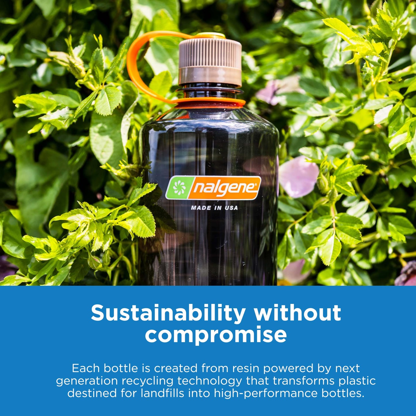 Nalgene Sustain Tritan BPA-Free Water Bottle Made with Material Derived from 50% Plastic Waste (using ISCC certified mass balance), 32 OZ, Wide Mouth, Trout Green (Pack of 6)