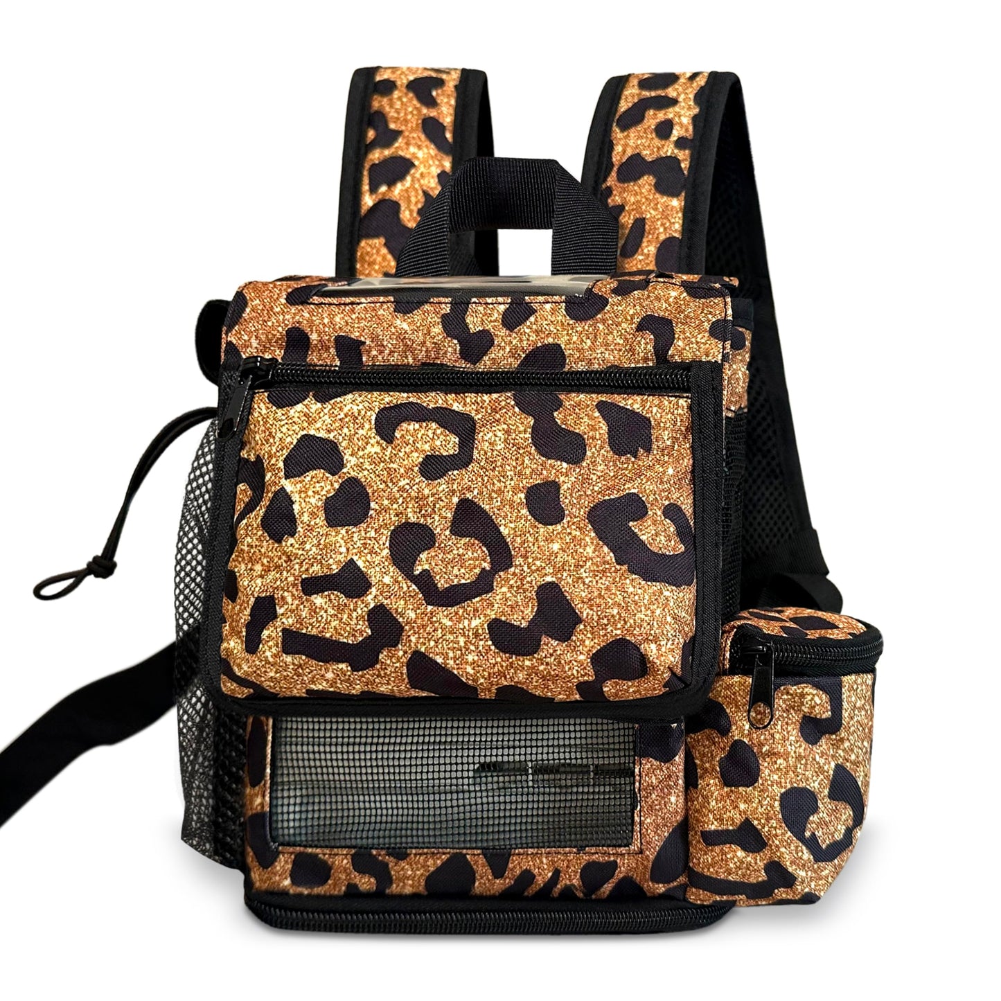 O2TOTES Premium Backpack – Fits Only Inogen One G5 & Inogen Rove 6, Lightweight & Comfortable with Adjustable Padded Straps, Secure Zippered Bottom for Easy Battery Access (Leopard)