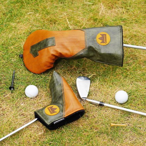 Craftsman Golf Vintage Green and Brown Golf Blade Putter Headcover Head Cover Ideal Gift for Men and Women