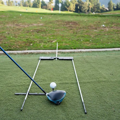 Tour Aim + Alignment Stick Adapter — Perfect Your Aim, Alignment, Face Angle, and Ball Position. Use Real Golf Tees of Mats.