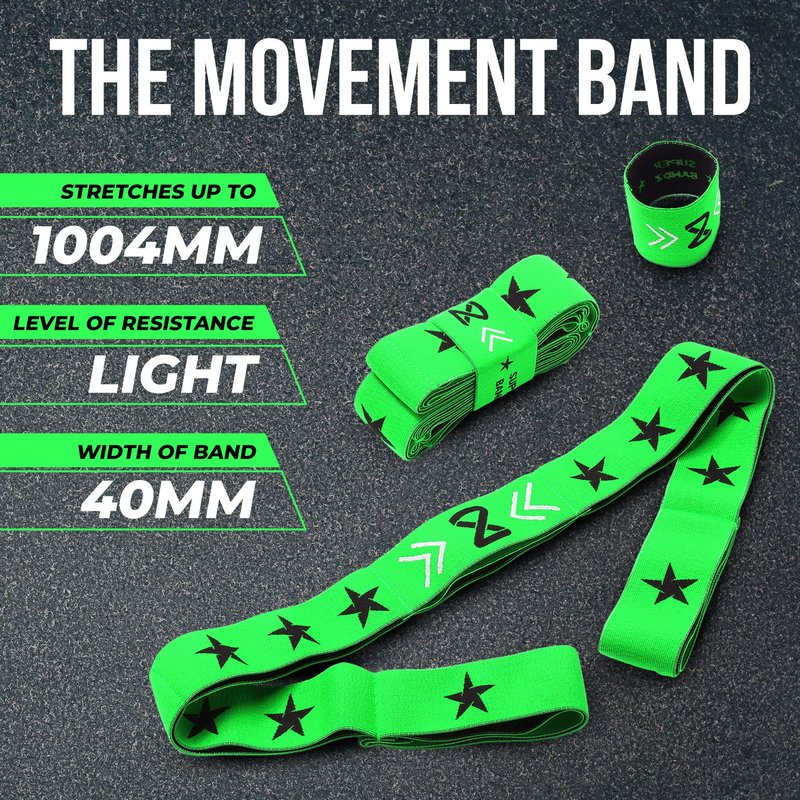 Two8 Bands Multi Loop Resistance Band for Working Out - Green, Movement Band (Light) - Home Gym Loop Resistance Bands for Women & Men, Athletic Rehab Equipment Workout Loops, Sports Fitness Gear
