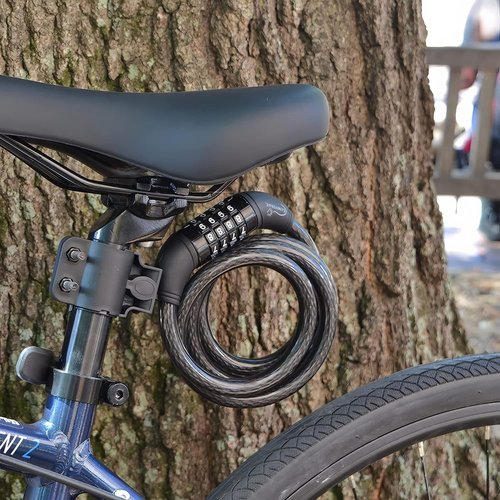 Lumintrail Bike and Scooter Lock Cable - 6ft Heavy-Duty Anti-Theft Combination Lock | Black