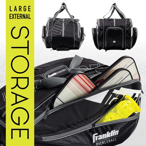 Franklin Sports Pickleball Paddle Bag - Paddle Protector and Travel Case - Official Bag of the Pickleball US Open - Black/White