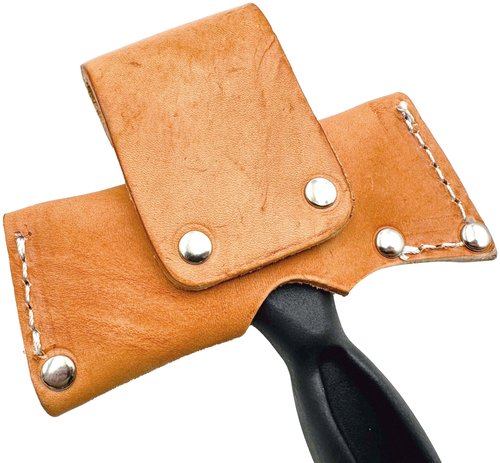 BATTLBOX Skachet Axe Head Skinner Hammer Hatchet Vintage Survival Tool - 3.5in Carbon Steel Blade Edge - Genuine Leather Sheath, Belt Loop - Bushcraft Outdoor Survival Ax Skatchet
