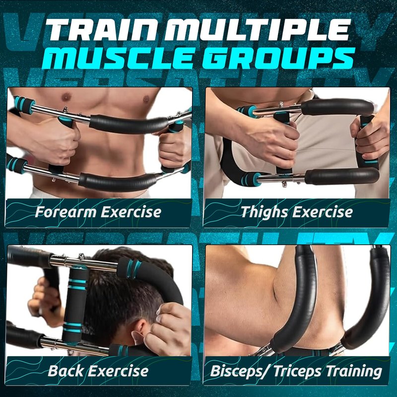 Adjustable Twister Arm Trainer for Men & Women with 2 Resistant Levels (60-100 lbs) - Full Upper Body Gorila Bar - Strengthens Arms, Shoulders, Grip & Chest Workout Equipment for Home or Gym