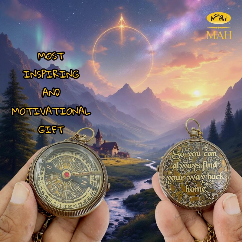 Handmade Brass Compass – “So You Can Always Find Your Way Back Home” or “Back to Me” Quote Gift for Son, Daughter, or Partner – Romantic Gift or Family Keepsake for Graduation, Travel, Farewell Gift