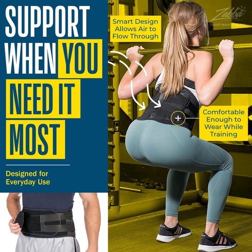 FlexGuard Support Back Brace - Back Support Belts for Men Women, Compression Lower Back Brace for Pain Relief, Strained Muscles, Breathable Lumbar Belts with Functional Pocket for Sciatica