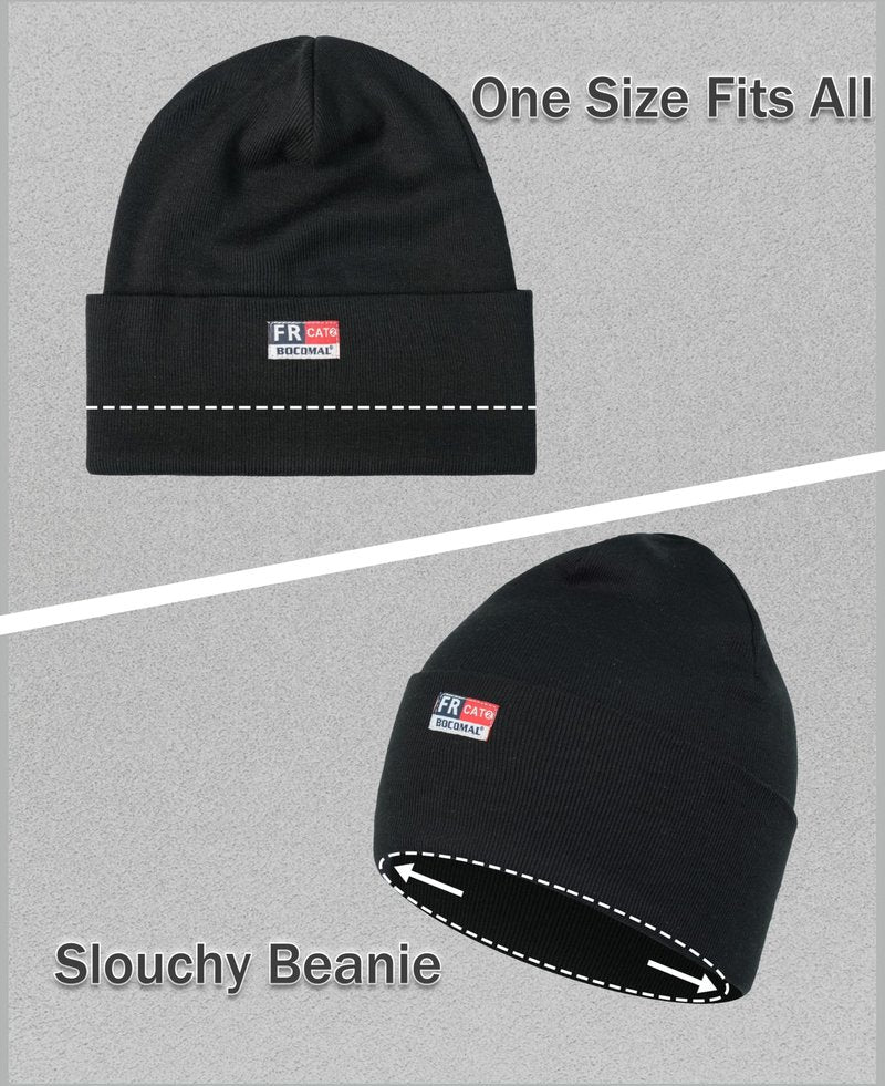 BOCOMAL FR Face Mask Beanie Heavyweight Modacrylic Cotton Permanent Flame Resistant Winter Hat Covering