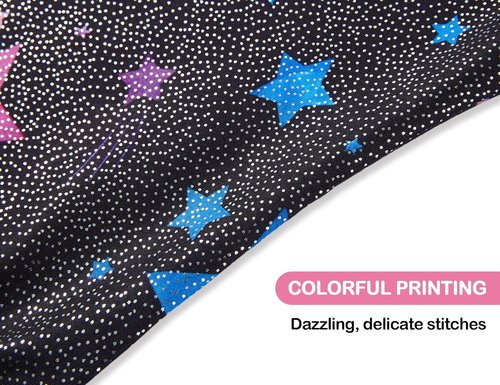 Domusgo Gymnastics Leotards - Sparkly Black One-Piece Tumbling Outfit for Girls Ages 10-12