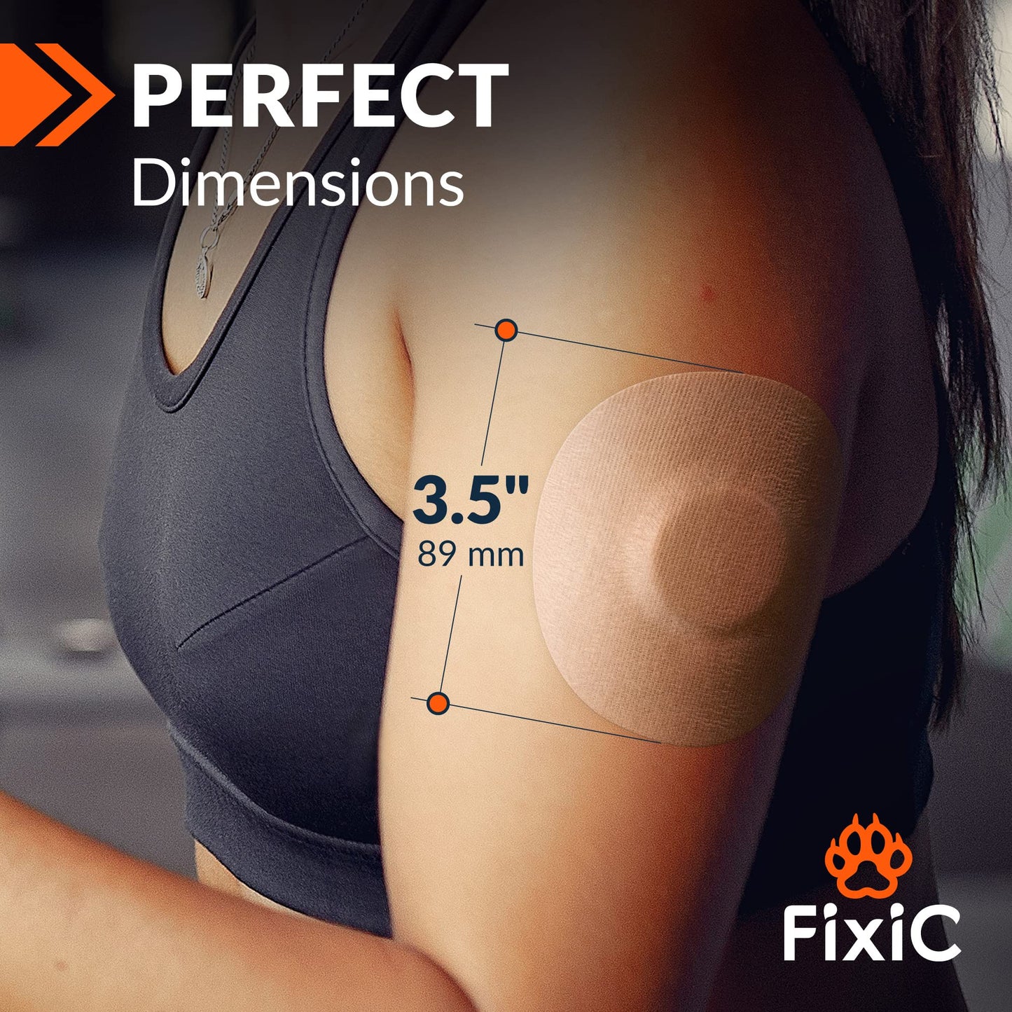 FixiС Adhesive Patches 25 Pack 3 1/2" – Good for Libre 1, 2, 3 & Plus – G7 & Stelo – Guardian – Waterproof Adhesive Patches – Libre Adhesive Covers – Pre-Cut – The Best Fixation for Your Sensor! (Tan)