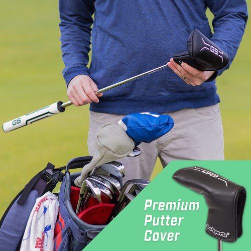 GoSports GS2 Tour Golf Putter - 34 Inch Right-Handed Mallet Putter with Oversized Fat Grip and Milled Face
