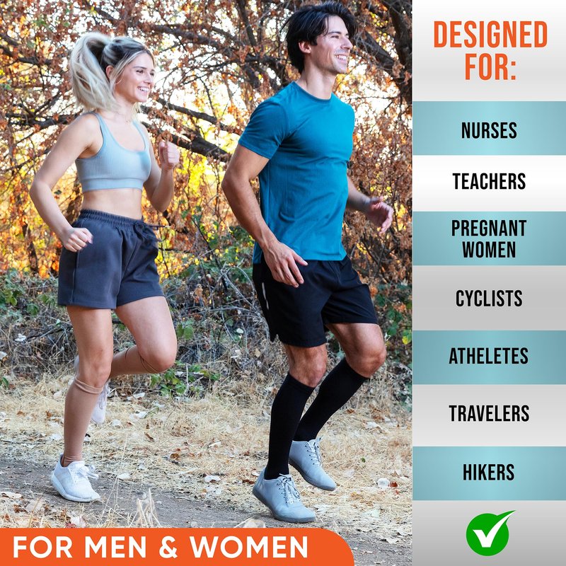 Compression Socks for Women and Men (3 Pairs) Support for Travel, Nurses, Pregnancy, Shin Splints, Sports and Everyday Wear