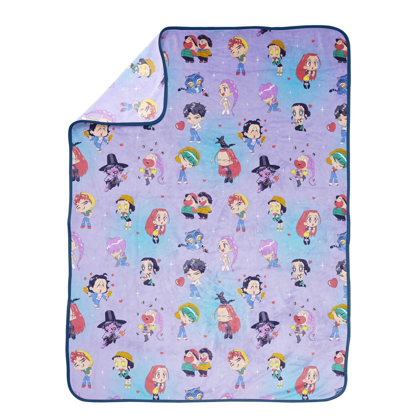 Jay Franco Kpop Demon Hunters Kids Throw Blanket - Huntrix & Saja Boys
