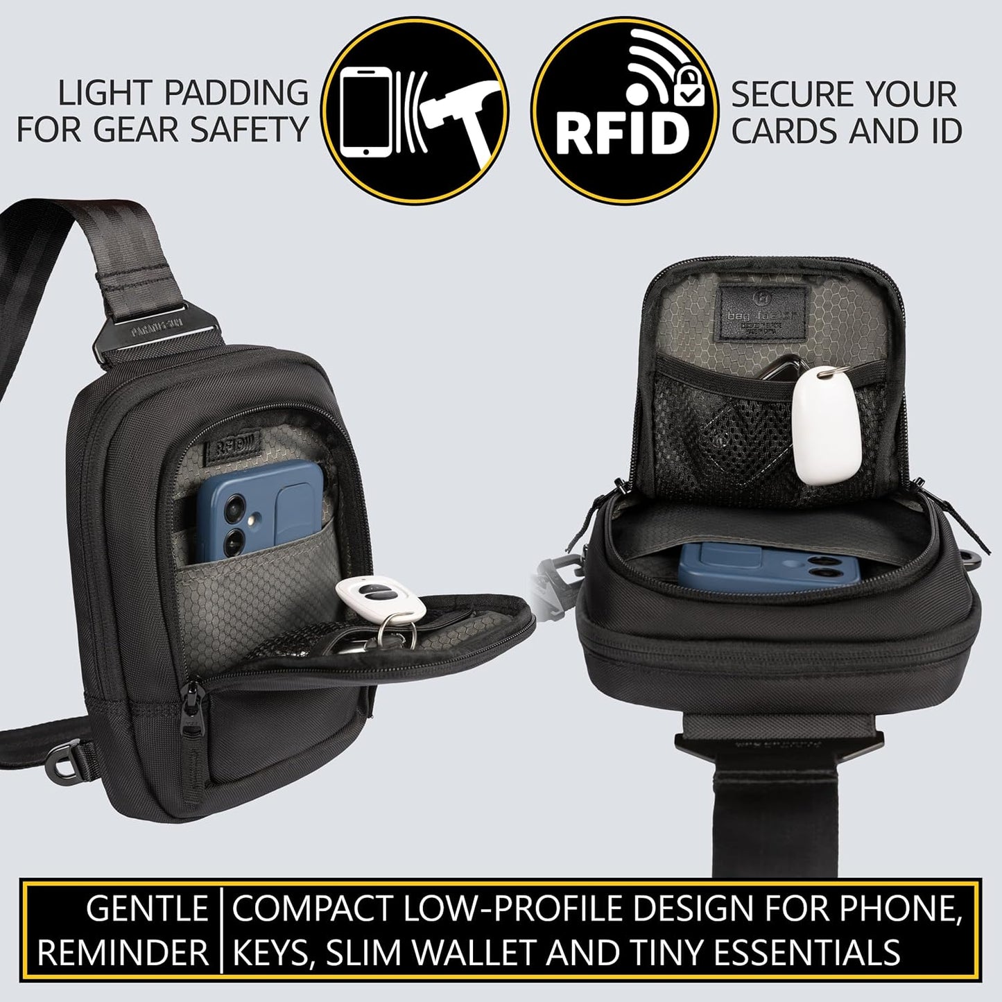 Skiennix Premium Discreet Tactical CCW Sling Bag - Concealed Carry Crossbody Pack (Black, Small)