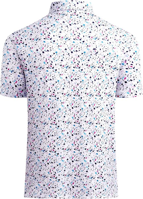 DEMEANOR Men's Golf Polo Shirt - Short Sleeve Moisture-Wicking Performance | Casual Tennis Print