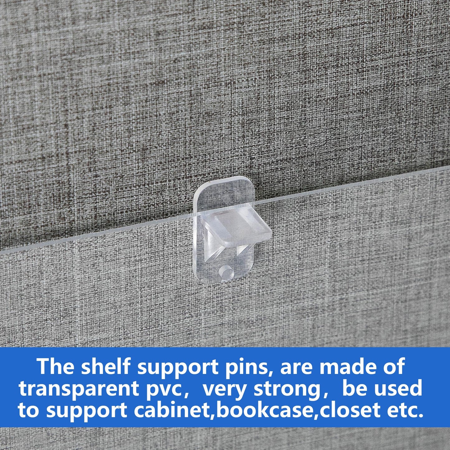 Nkiy Quen 24 Pcs Shelf Holders Pegs-1/4 Inch Clear Plastic Cabinet Shelf Clips-Furniture Support Pin for Kitchen Cabinet Wood Shelving Shelf Bookcase Pegs Replacement