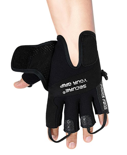 2017 Tips 2 Weightlifting Gloves Protect Your Hands & Improve Your Grip Best Body Building Fitness Exercise Accessories (Black, X-Large 8 5/8" - 9 1/2")