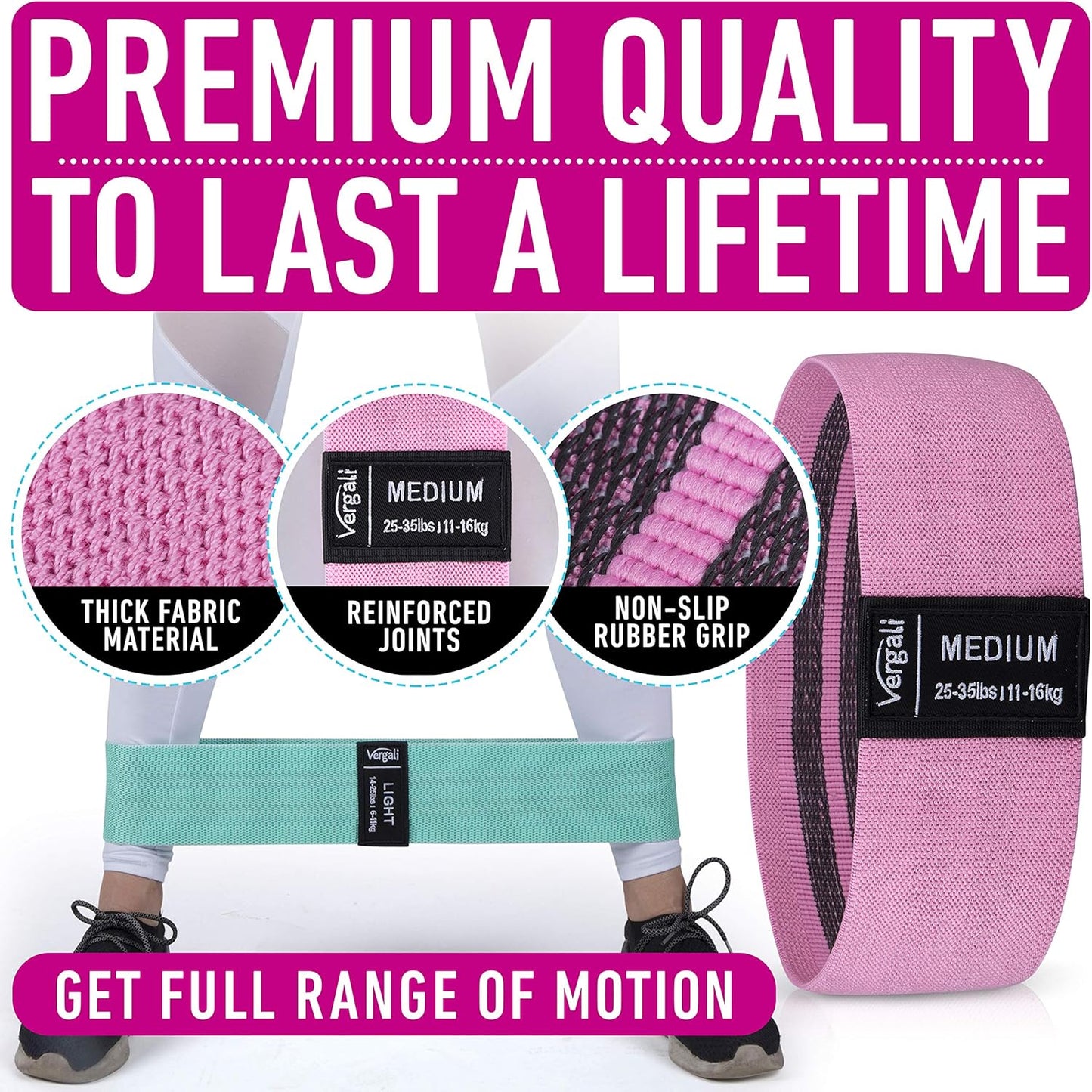 Skiennix Resistance Bands - 4 Fabric Booty Bands Set for Effective Leg, Hip & Glute Workouts