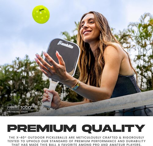 Franklin Sports X-40 Outdoor Pickleballs - Official USA Pickleball Ball | Regulation Size for Tournaments
