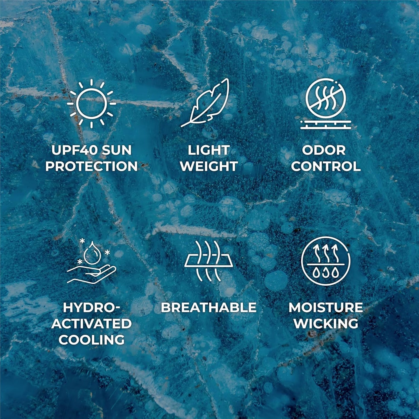 SHAKEitCOOL Cooling Towel - Stylish Heat Relief & Sun Protection - Soft, Lightweight, Easy Clean - Blue Wave