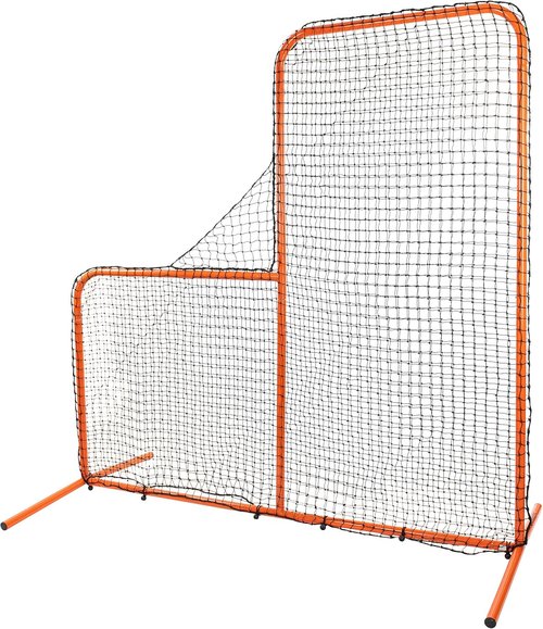 CHAMPRO Brute Pitcher’s Safety L-Screen - Durable Steel Frame for Baseball/Softball | 7' x 7' Size