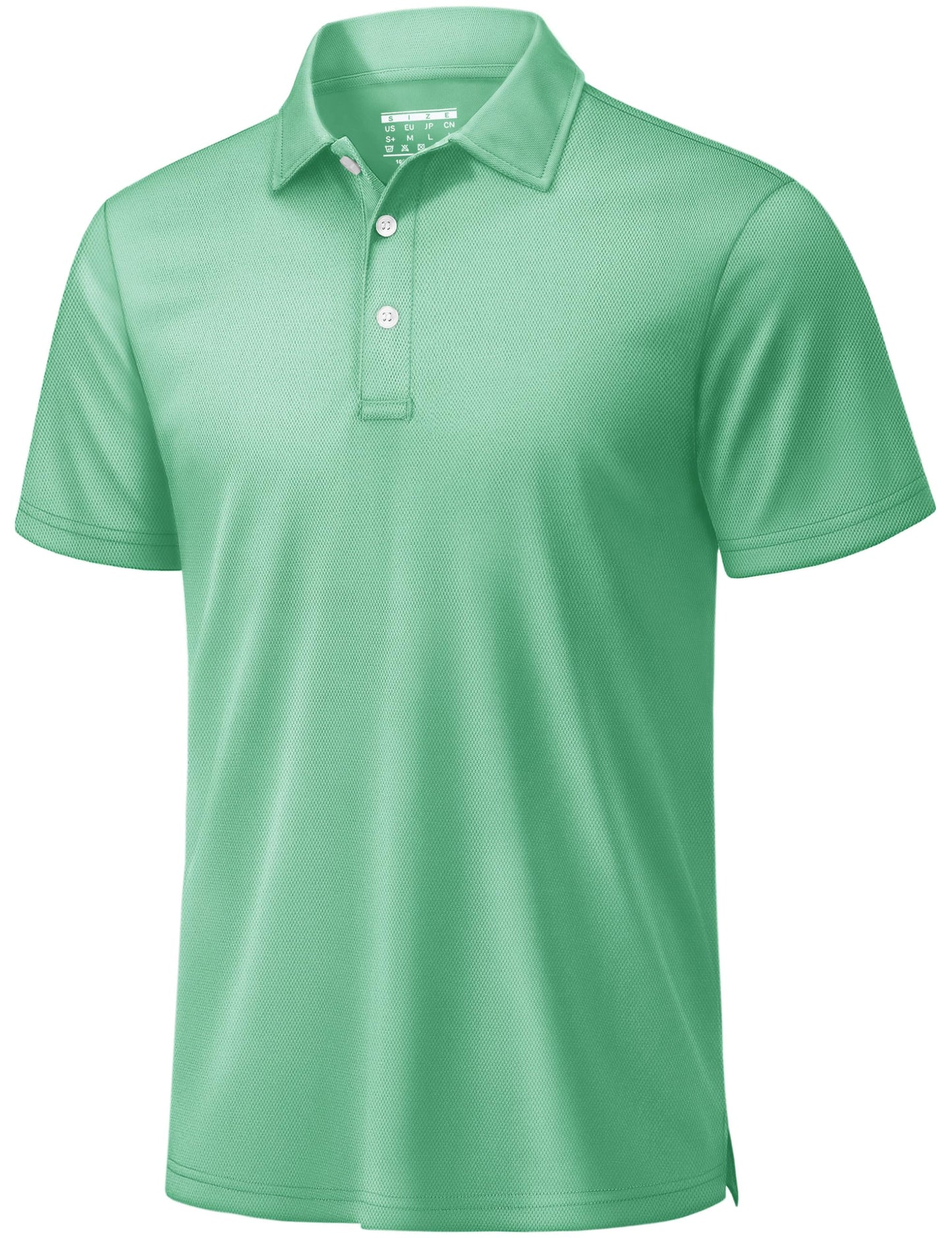 TACVASEN Mens Golf Shirt Dry Fit Mens Polo Shirts Short Sleeve Performance Golf Polos for Men with Collar Work Shirts Mint Green, 3XL