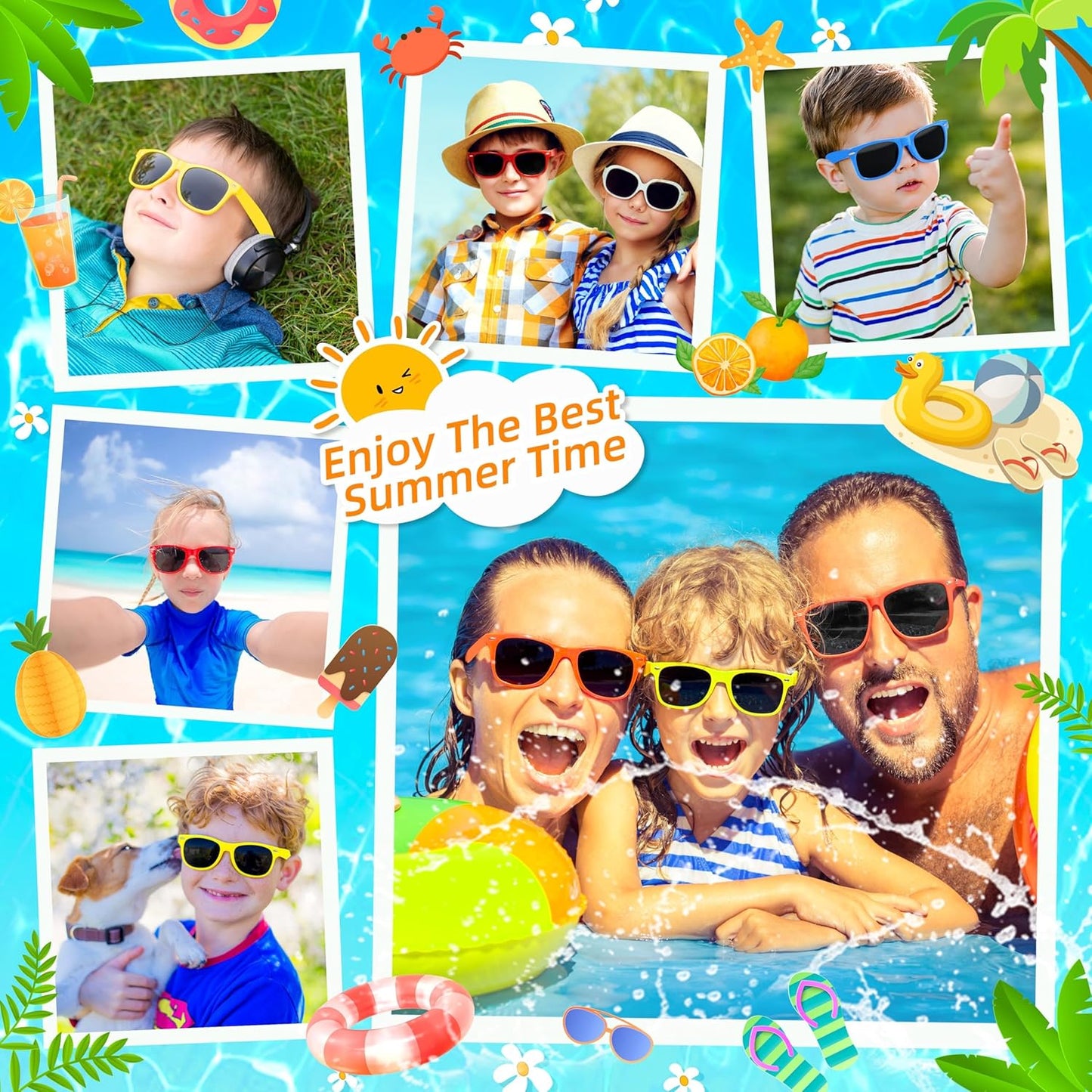 OCTERIC Kids Sunglasses - Fun Party Favors for Boys & Girls | UV Protection & Stylish Design