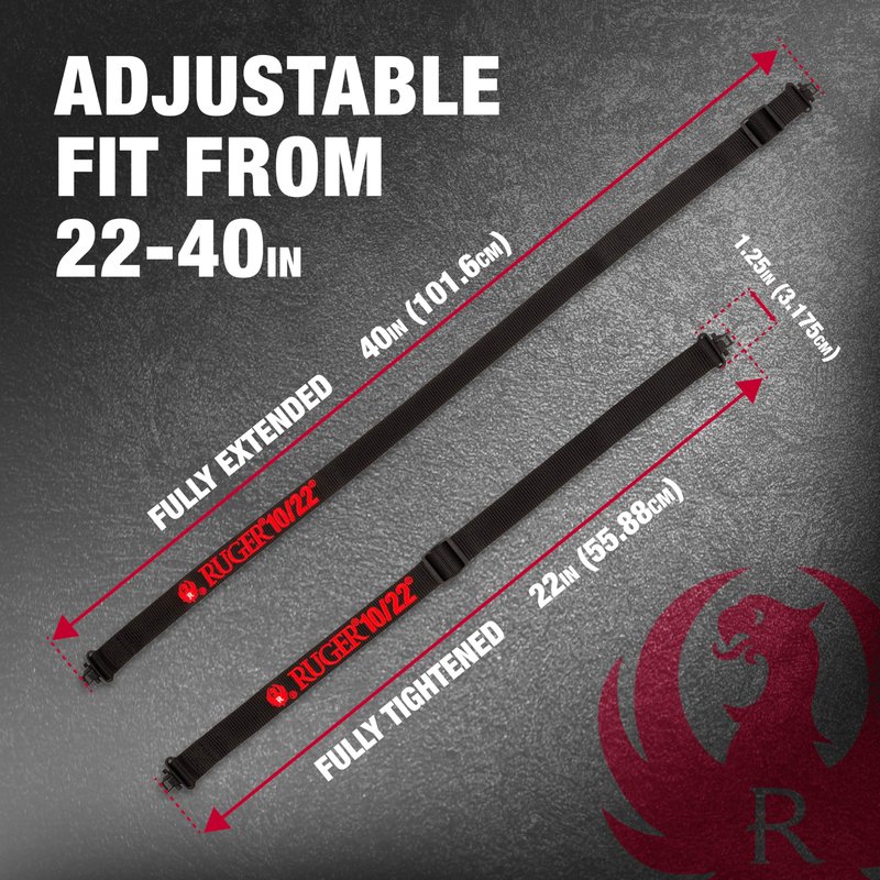 Allen Company Ruger 10/22 Rifle Sling with Swivels (up to 500 lbs) 22" to 40" Adjustable Fit - 2 Point Gun Sling - 1.25" Webbing - Includes Mounting Hardware - Rifle Accessories, Shooting Accessories