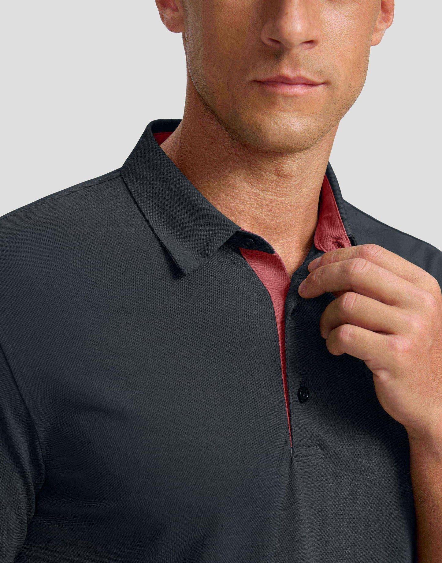Men's Golf Shirts Dry Fit Moisture Wicking Performance Short Sleeve Collared Polo Shirts for Casual Tennis Bussiness (Dark Grey, XL)
