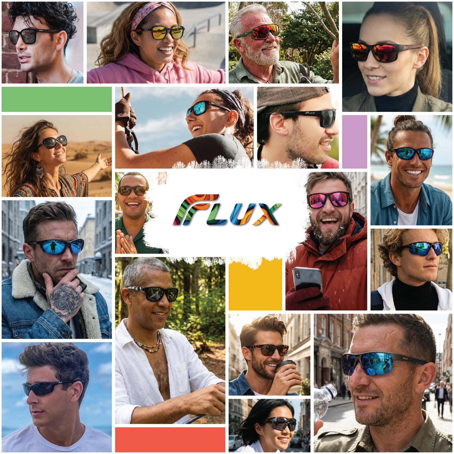 Flux Soleado Polarized Sunglasses for Men, Durable TR90 Frame, Secure Non-Slip Fit