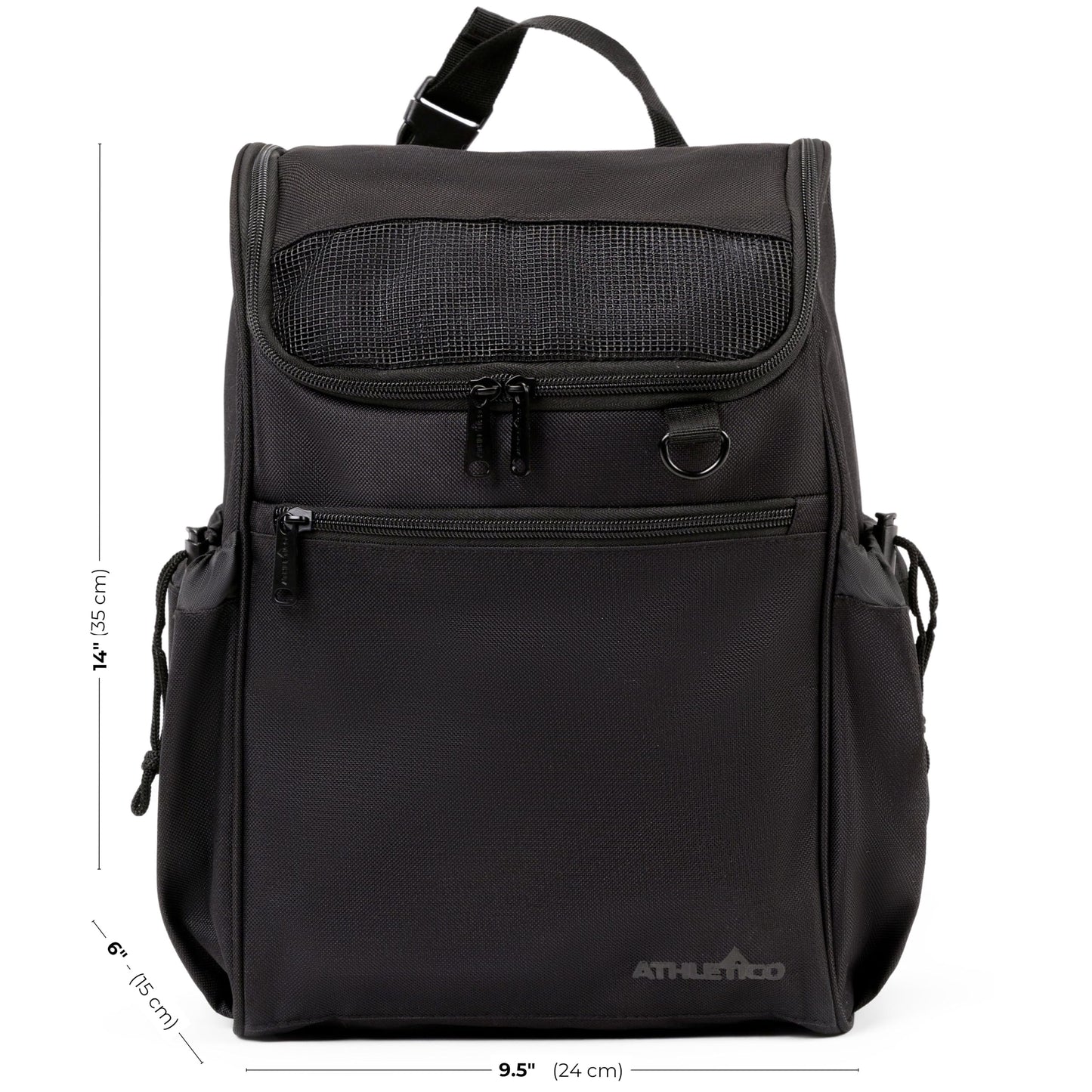 Athletico Elite Edition Golf Shoe Bag - Zippered Shoe Carrier Bags With Ventilation & Outside Pocket for Socks, Tees, etc. (Black)