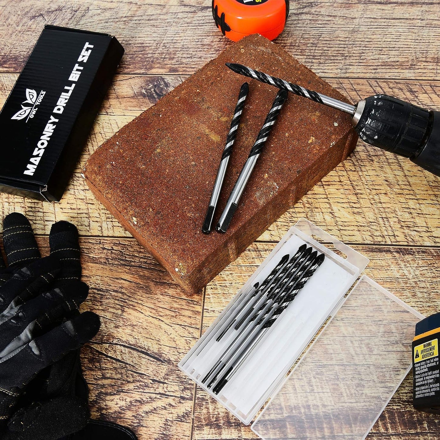 1/8 Inch Masonry Drill Bits (13 Pack - Industrial Grade - Standard Chuck) 6 Inch All Purpose Masonry Bits for Concrete, Stone, Block, & More!