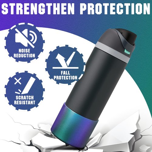 UBEEKOO Silicone Boot for Owala 24oz FreeSip,Twist,and Flip Stainless Steel Water Bottle,Sleeve Cover for Stanley IceFlow 24oz,Anti-Slip Bottom Protective for Owala Accessories,Chameleon Green