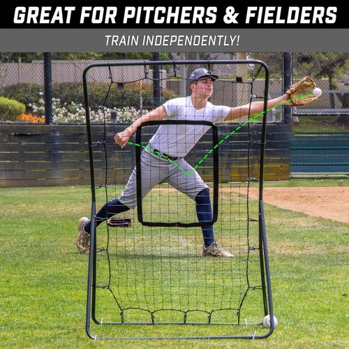 GoSports Pitch Back Net - Baseball & Softball Rebounder for Pitching and Fielding | Multiple Sizes Available