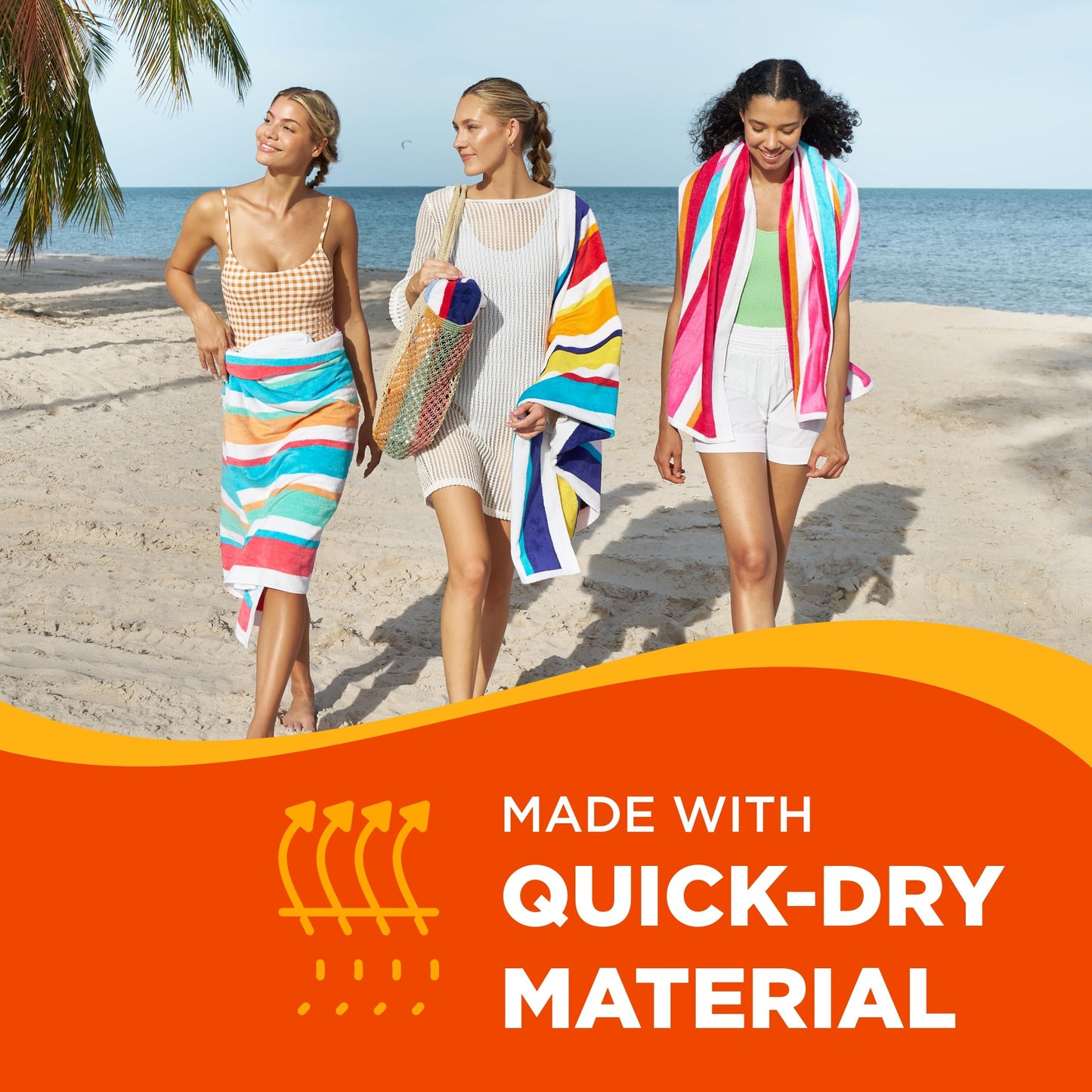 Kaufman - Custom Embroidery Personalized Beach Towels in Bulk | Soft Oversized Beach Towel | Velour Striped, Absorbent, Quick-Drying | 100% Cotton Thick Beach Towel | 30" x 60" (104575)