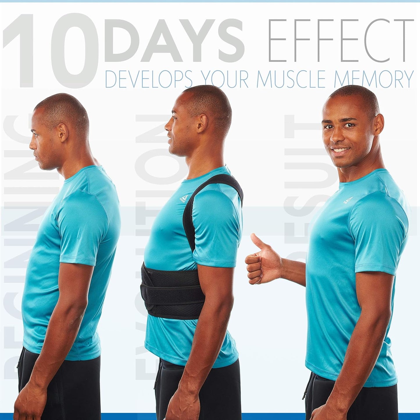 Selbite Posture Corrector - Adjustable Back Brace for Men & Women | Pain Relief & Support (Large)