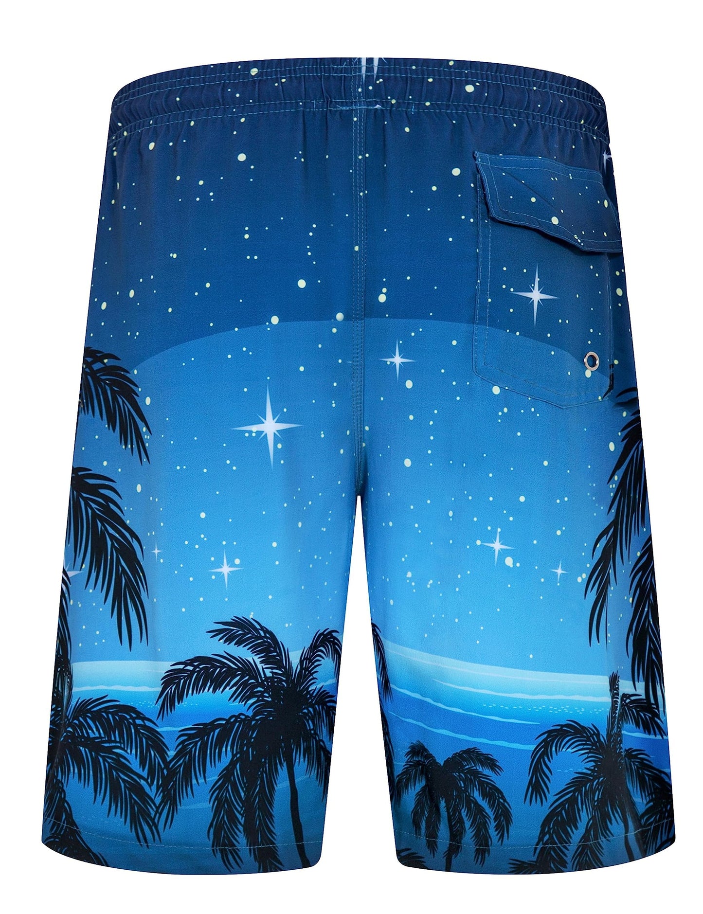 ELETOP Men's Swim Trunks Quick Dry Bathing Suit Swimming Board Shorts Mesh Lining Beach Swimwear Starry Sky Blue S