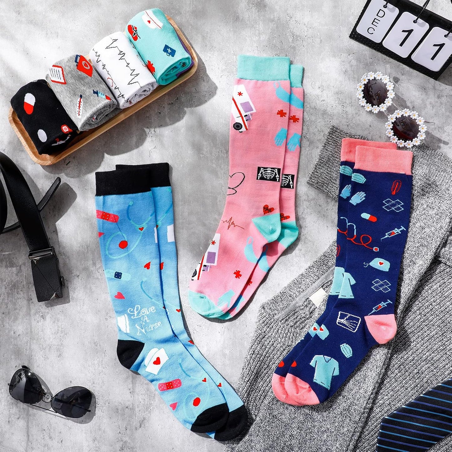 Wesiti Compression Socks for Women - 7 Pairs Knee-High Athletic Medical Socks | Perfect Nurse Gifts