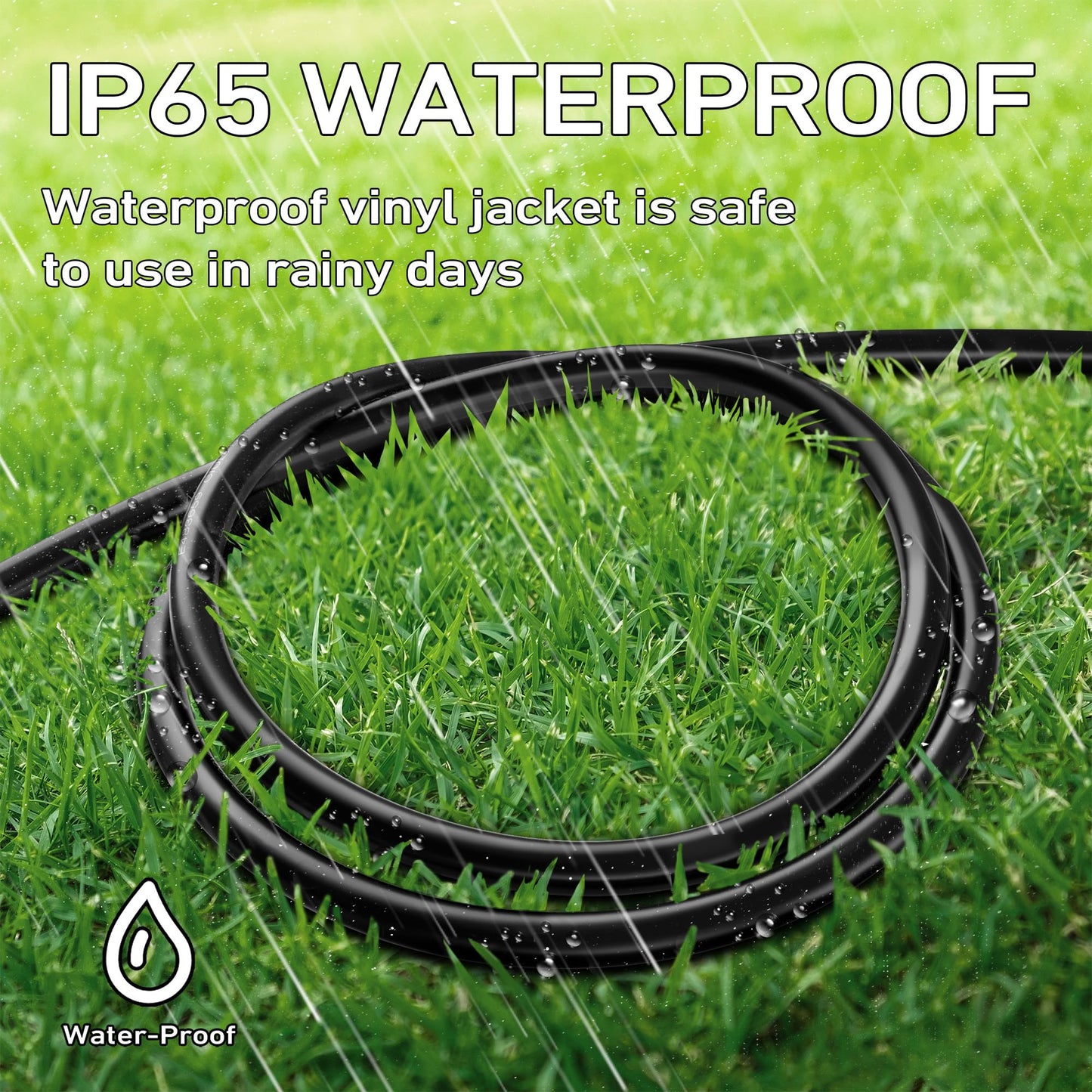 LUCKY TL Indoor Outdoor Extension Cord, 16/3 Gauge Black Short Extension Cord 6ft, Waterproof Flexible Case, Made in Pure Copper, 13A 1625W 16AWG SJTW, 3 Prong Heavy Duty Wire, UL