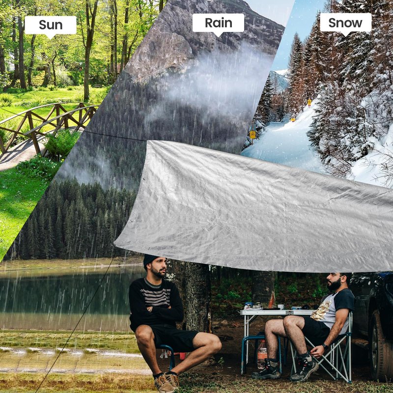 TICONN Heavy Duty Tarp Cover, Extra Thick Tarps Waterproof Tear and Rip Proof UV Resistant Tarpaulin with Reinforced Grommets and Edges (5.5 Mil/2PK, 8'x10')