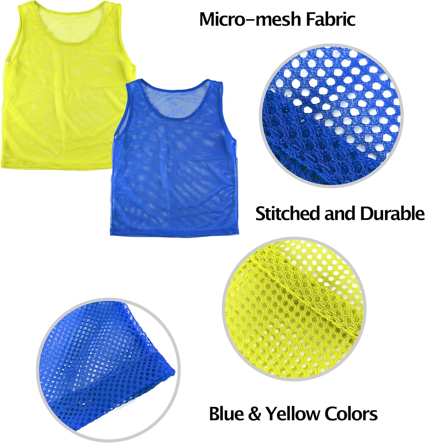 Super Z Outlet Pinnies Scrimmage Vests - Lightweight Practice Jerseys for Kids & Teens
