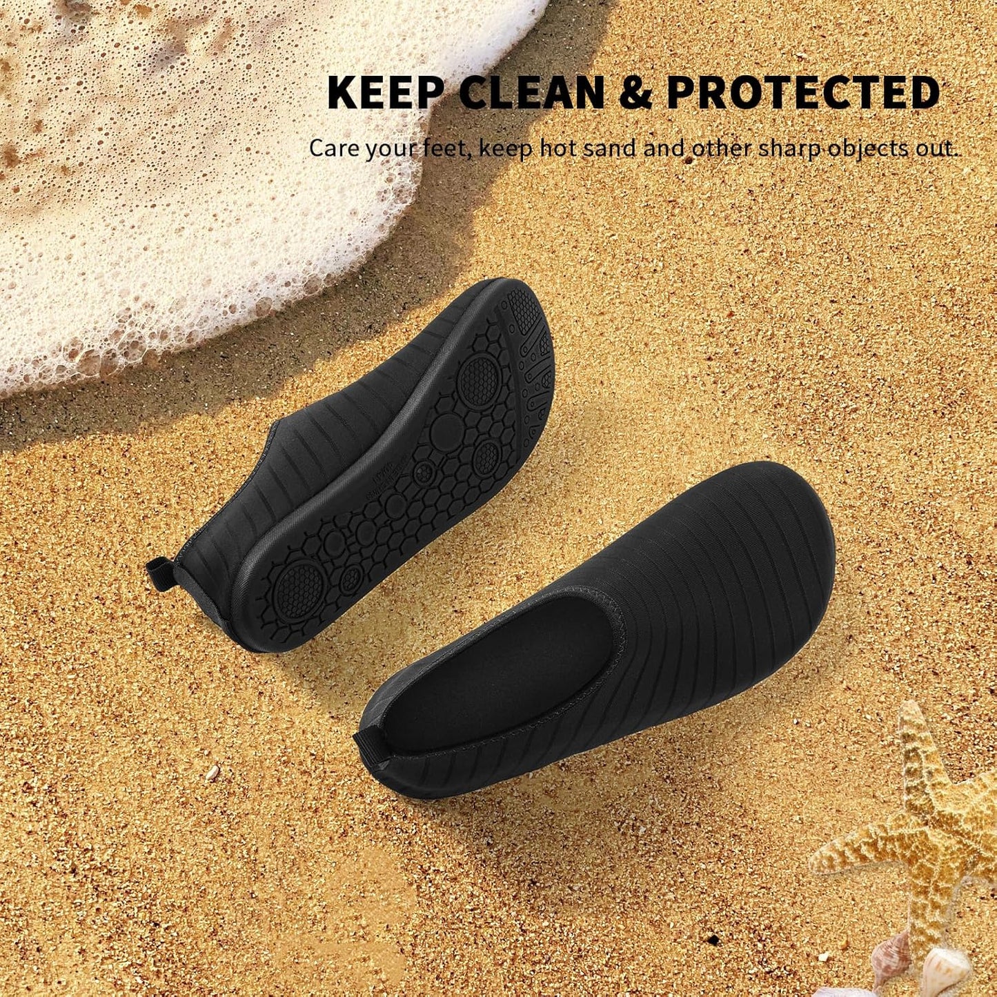Racqua Water Shoes - Comfortable Swim Aqua Socks for Men & Women | Quick-Dry Design