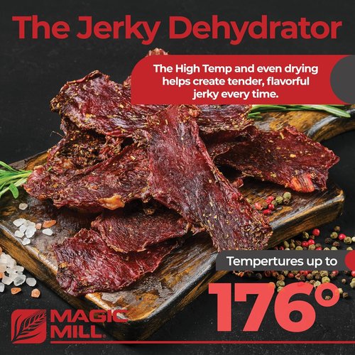 Magic Mill Pro Food Dehydrator - Powerful 600W Even-Drying System | 7 Stainless Steel Trays | 95°-176° Temp Control & Timer