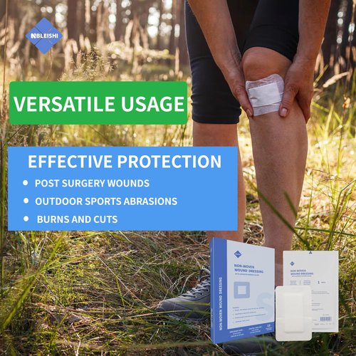 NBLEISHI Sterile Non Woven Island Wound Dressing 6 X 8 inch,Extra Large Cover with Adhesive Bordered Gauze Pads,Breathable and High Absorbent Non-Stick Center pad,Latex Free, 15 Individually Pack